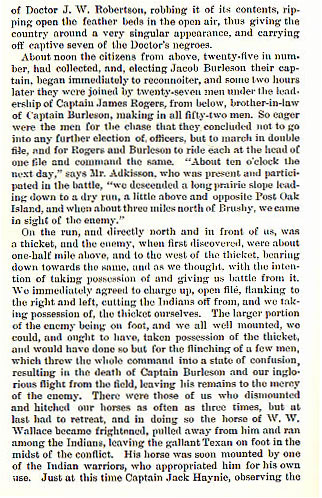 The Battle of Brushy story from the book Indian Depredations in Texas by J. W. Wilbarger