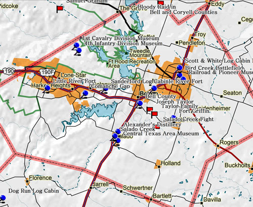 Map of Bell County