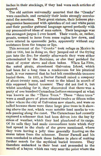 The Caranchua Indians story from the book Indian Depredations in Texas by J. W. Wilbarger
