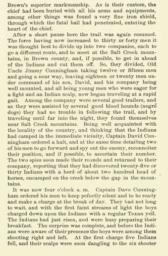 Cedar Gap Raid story from the book Indian Depredations in Texas by J. W. Wilbarger