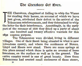 The Cherokees Get Even story from the book Indian Depredations in Texas by J. W. Wilbarger