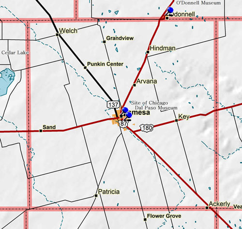 Map of Dawson County