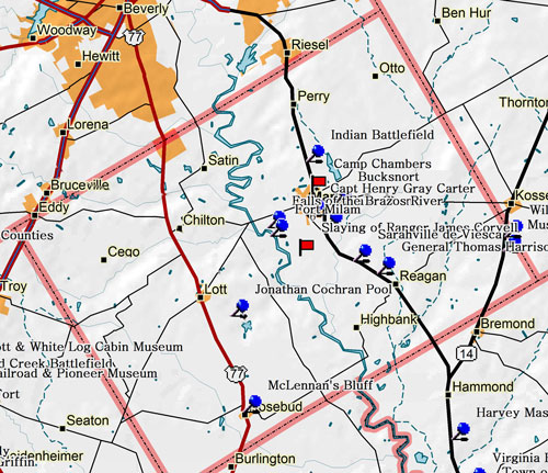 Map of Falls County Historic