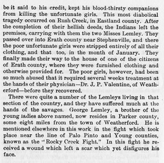 Killing of Mrs. Woods and Miss Lemley story from the book Indian Depredations in Texas by J. W. Wilbarger