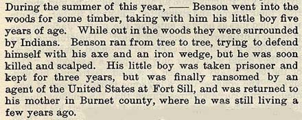 Benson story by Wilbarger