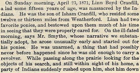 Cranfill story by Wilbarger