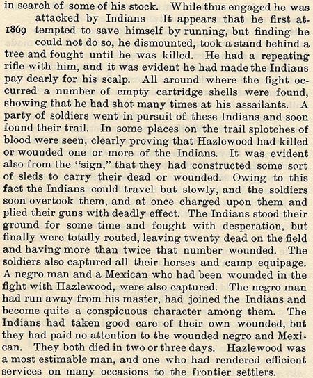 Hazlewood story by Wilbarger