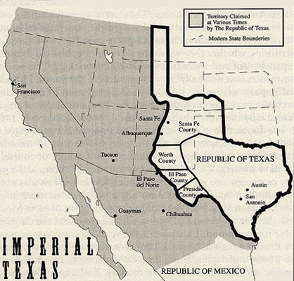 Coahuila Y Texas Map. Map of Imperial Texas from