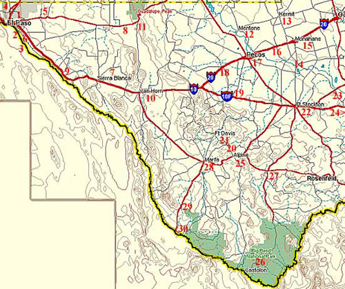 Map of Big Bend
