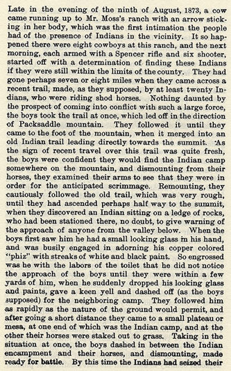 Packsaddle story by Wilbarger