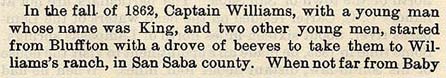 Williams King story by Wilbarger